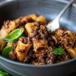 Vöröslencsés bolognai paradicsomos alaplével